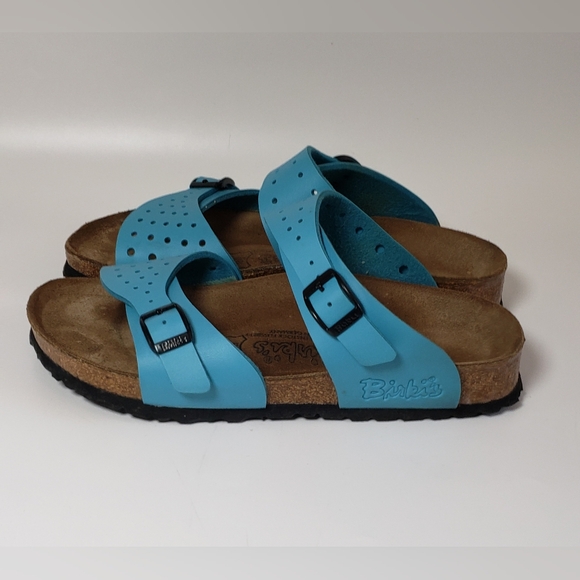 Birki's by Birkenstock Freeport Perforated Blue Sandal Size 37 - Picture 3 of 10
